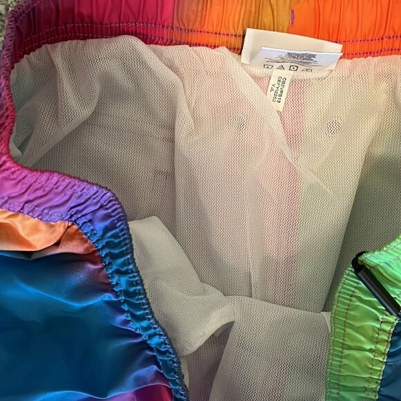 New Calvin Klein Pride Rainbow Tie dye print lined mesh men’s Swim Shorts L - Picture 6 of 9
